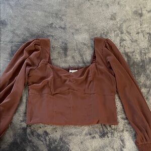 Abercrombie & Fitch Brown Long Sleeve Blouse